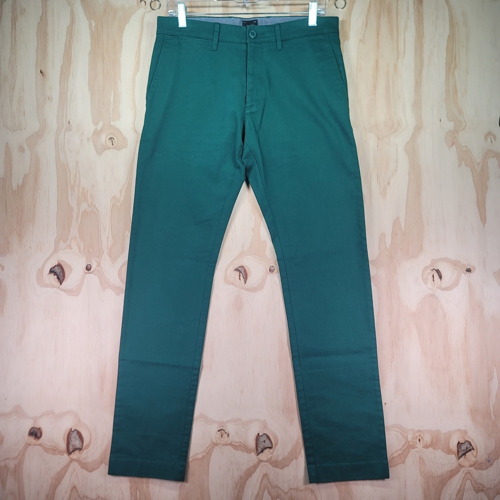 J. Crew 484 Chino Pants Mens 32x31 Emerald Green Slim Fit Stretch Trousers‎